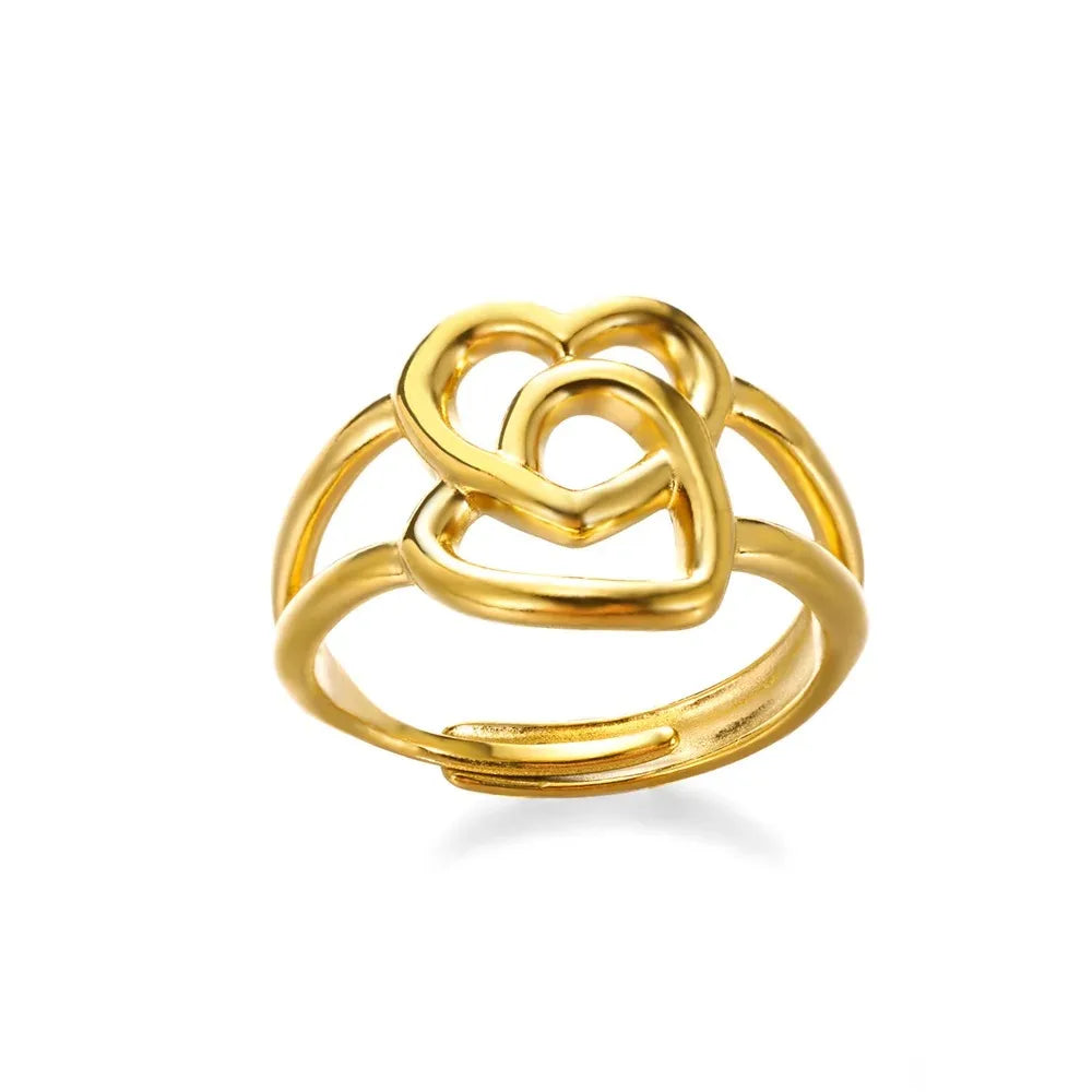 Zircon Little Heart Stainless Steel Ring – Minimalist Dainty Valentine’s Gift for Women