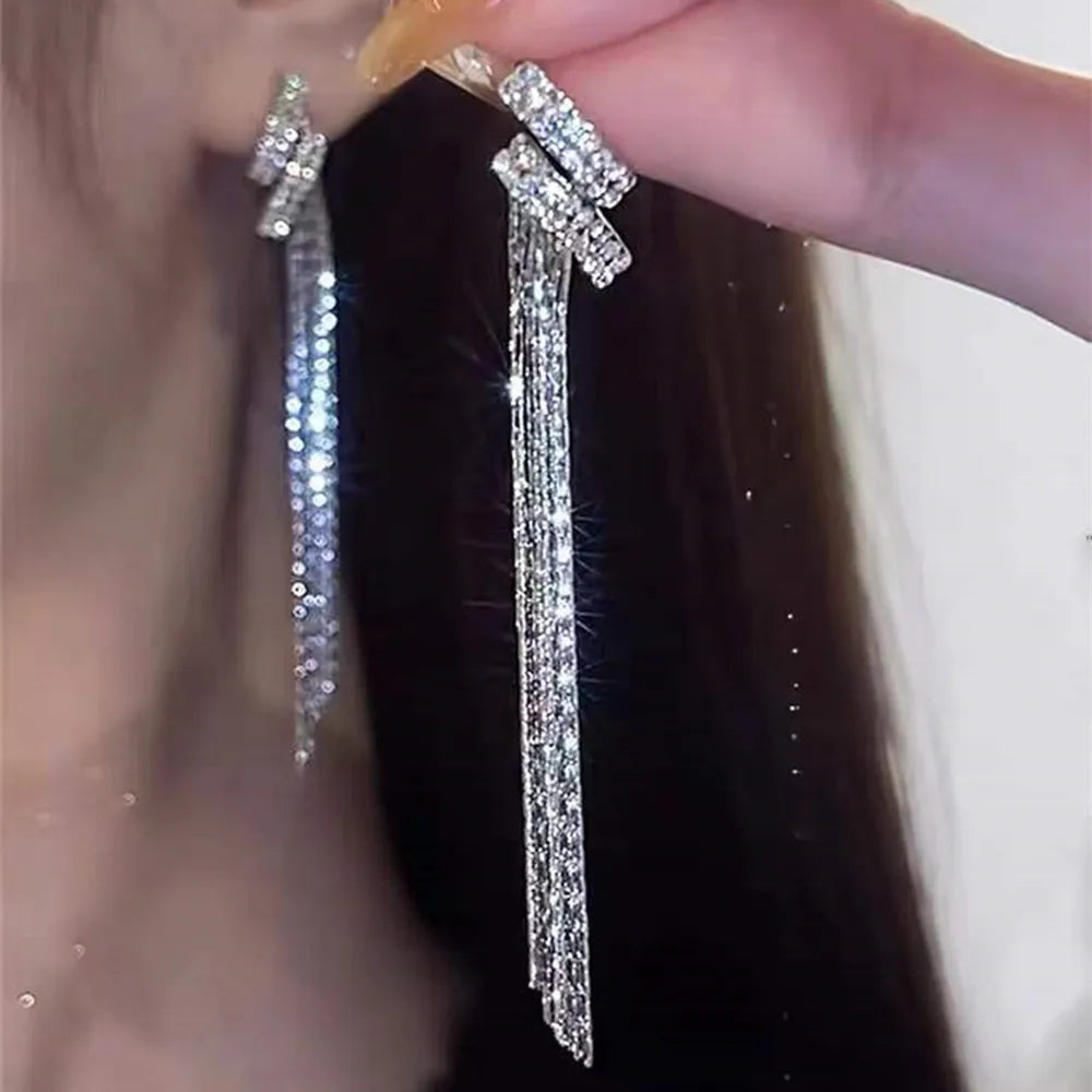Rectangular Zircon Earrings – Elegant Women’s Wedding Jewelry