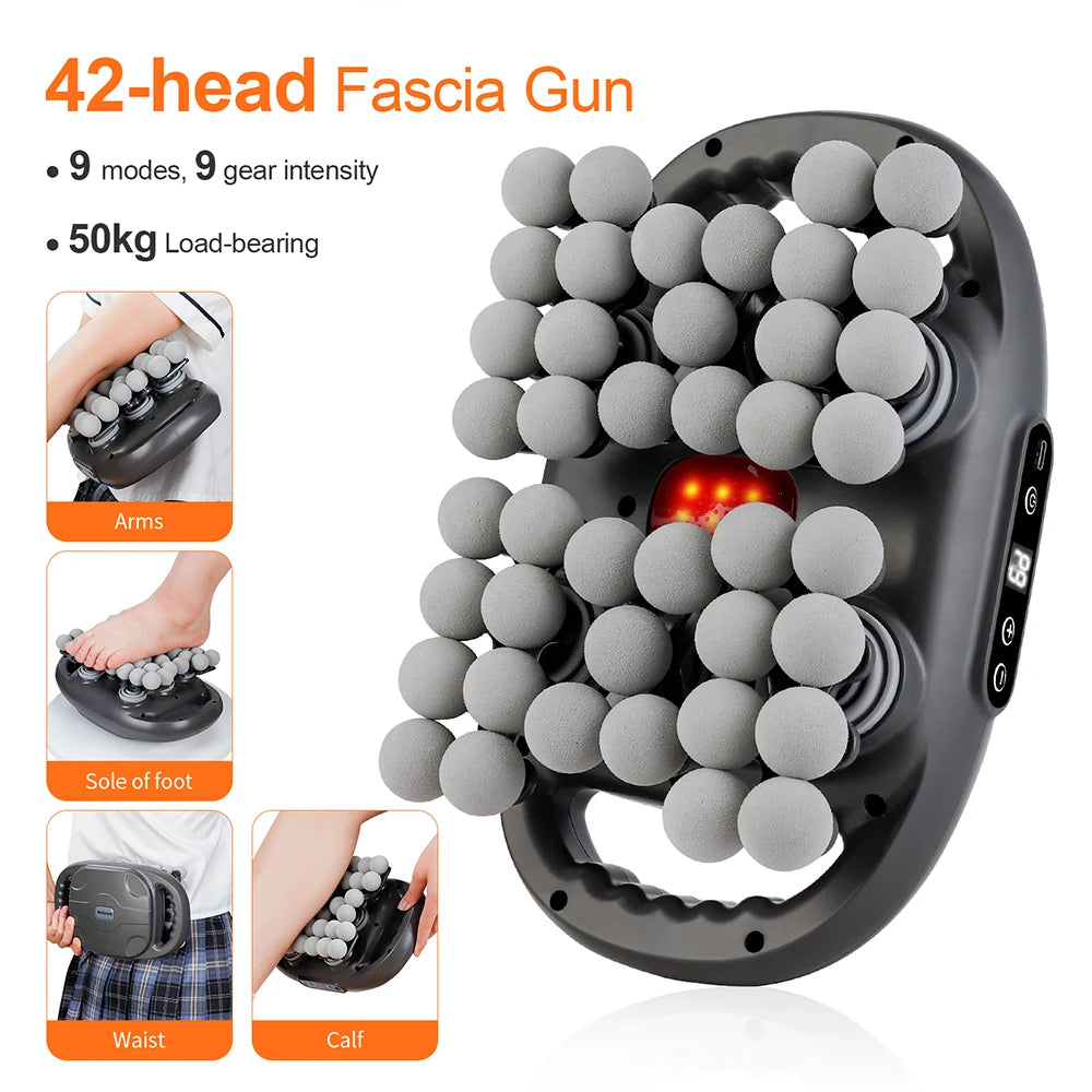 Fascia Gun – 42-Head High-Frequency Vibration Massage Gun | Full Body, Back, Waist, Neck & Shoulder Muscle Massager