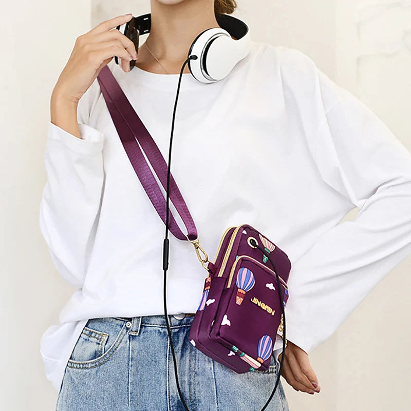 Waterproof Nylon Crossbody Bag – Small Messenger Shoulder Purse for Women
