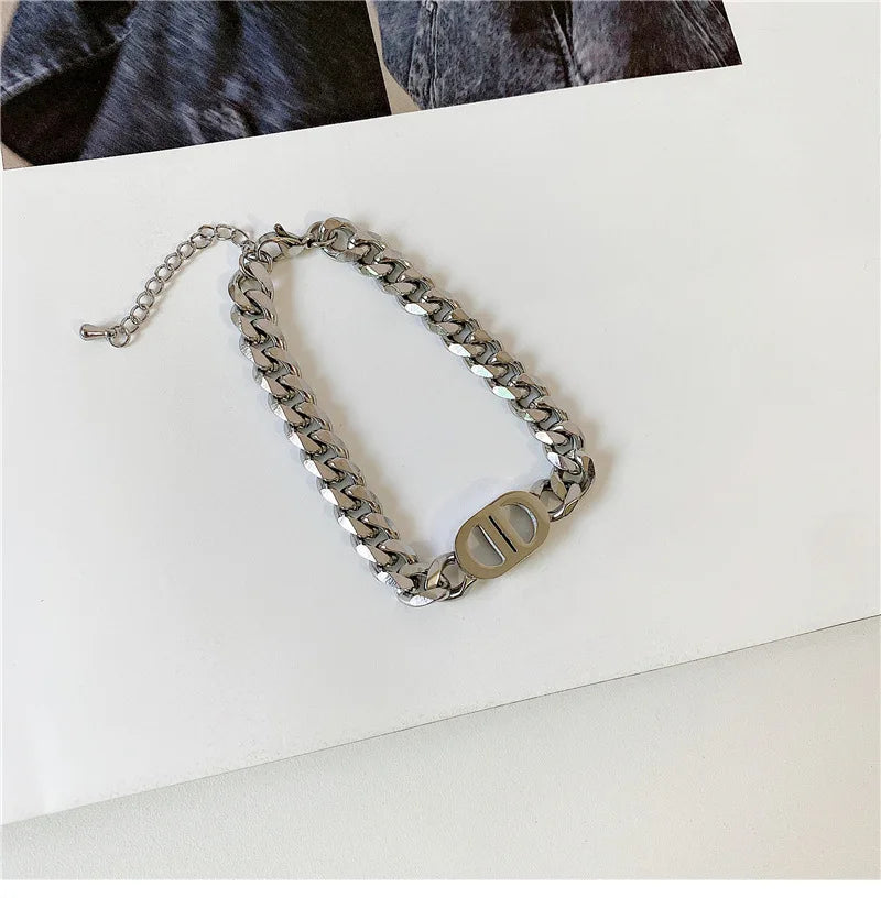 Gold Plated Stainless Steel Cuban Chain Bracelet – Waterproof Jewelry for Women