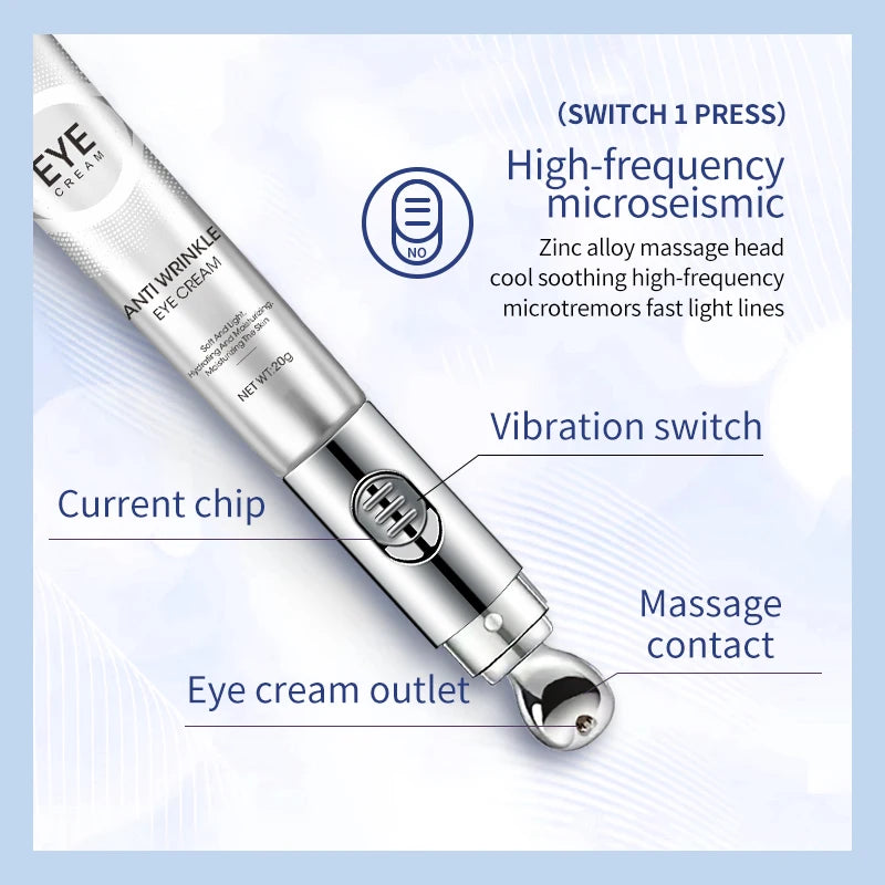 OCHEAL Electric Massage Eye Cream – Hyaluronic Acid Gel for Firming, Fine Line Reduction & Moisturizing Eye Care
