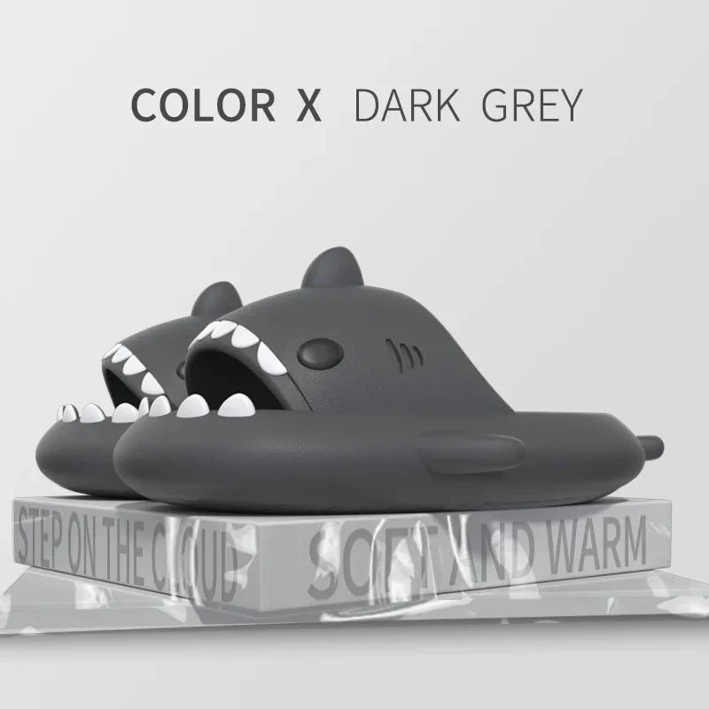 "Shark Slippers Women Men – EVA Soft Indoor Bathroom Slides, Summer Couple Sandals, Beach Flip Flops