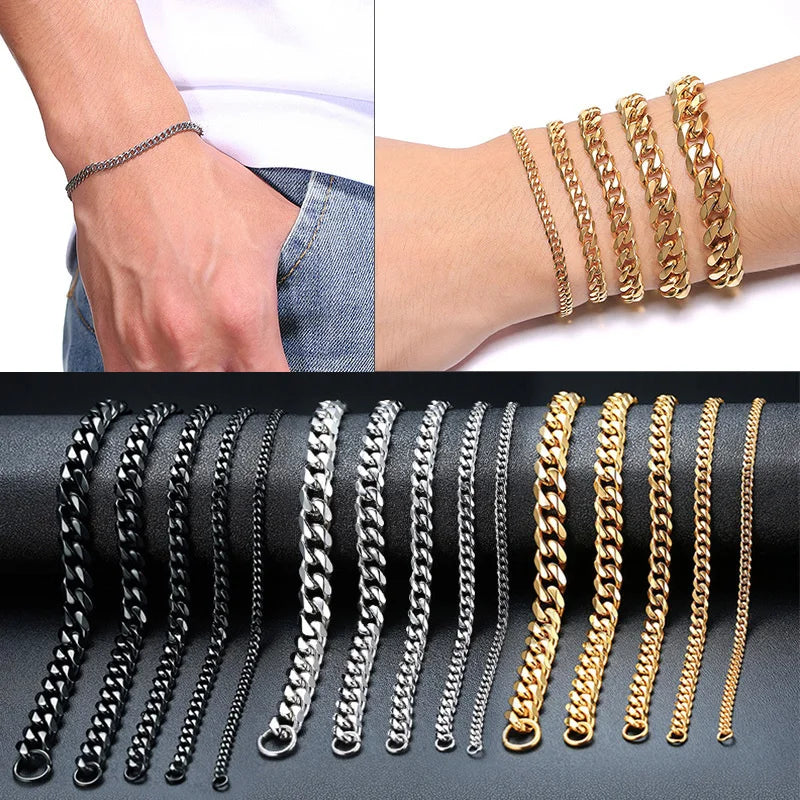 Stainless Steel Cuban Link Bracelet – Mens & Womens Unisex Jewelry