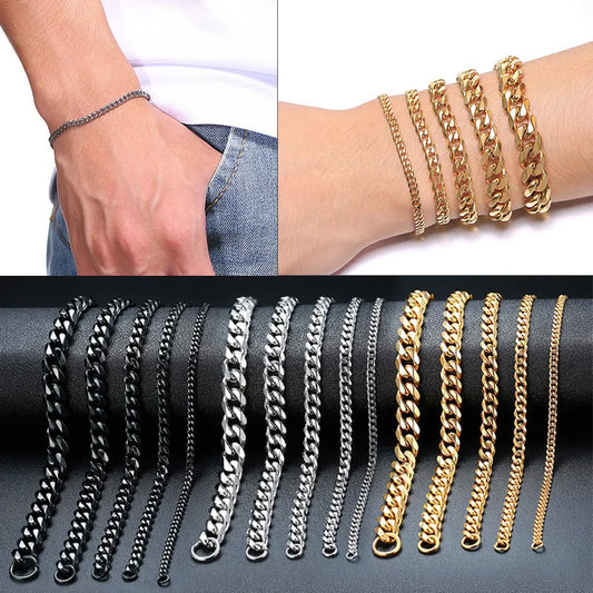 Stainless Steel Cuban Link Bracelet – Mens & Womens Unisex Jewelry
