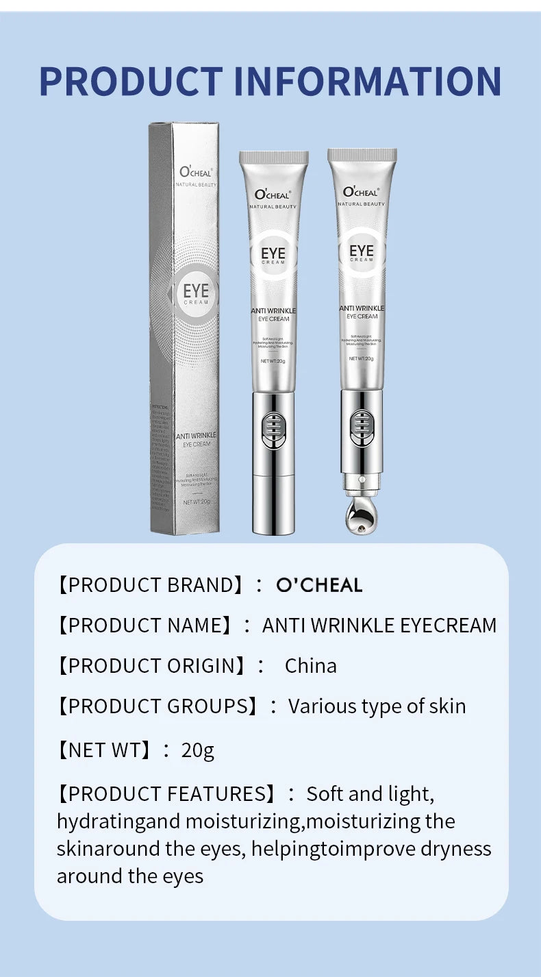 OCHEAL Electric Massage Eye Cream – Hyaluronic Acid Gel for Firming, Moisturizing & Reducing Fine Lines