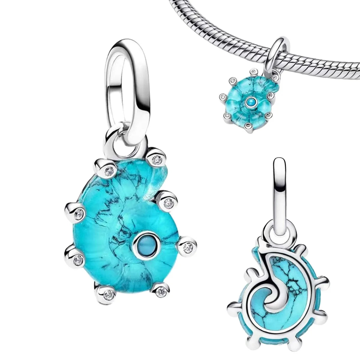 Gold Charms 925 Sterling Silver Beads – Starfish, Octopus & Shell Earrings for Women’s DIY Jewelry