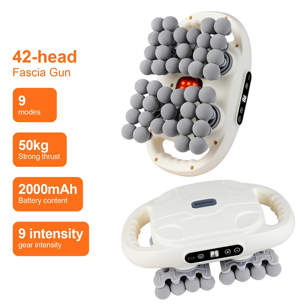Fascia Gun – 42-Head High-Frequency Vibration Massage Gun | Full Body, Back, Waist, Neck & Shoulder Muscle Massager