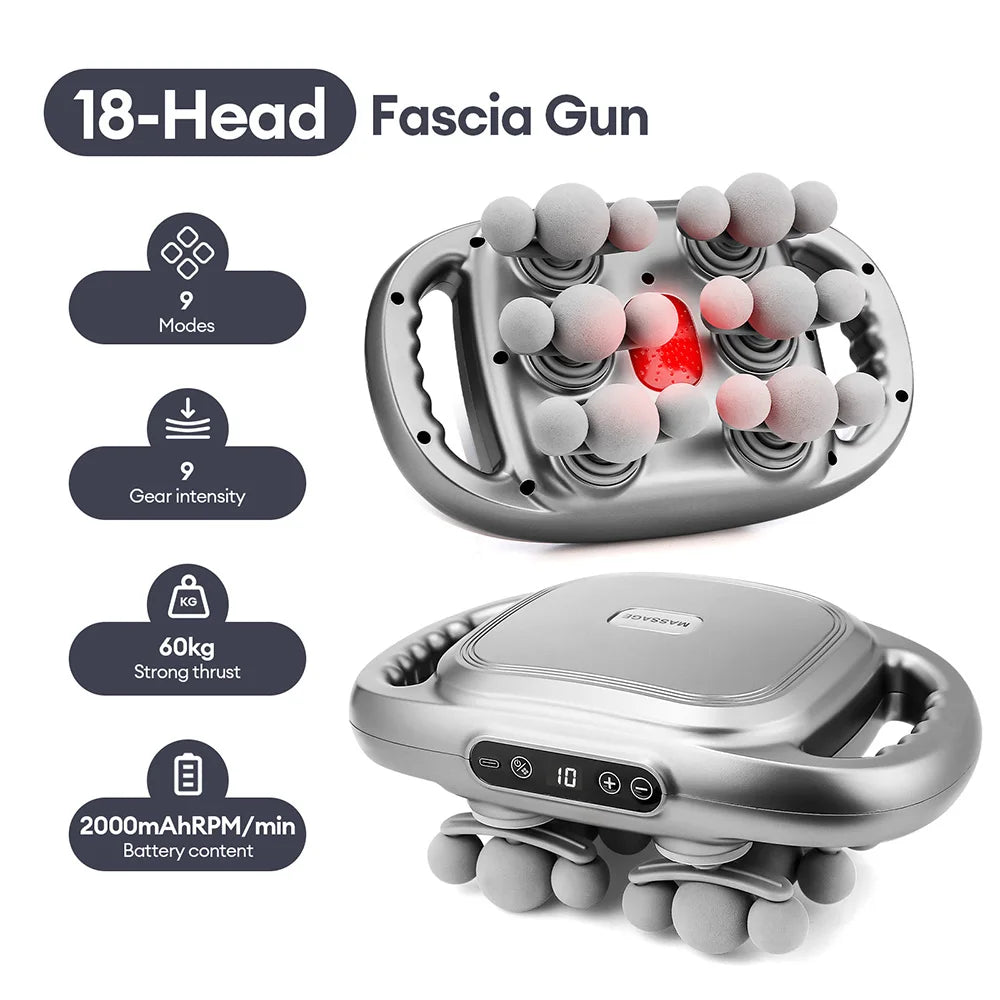 Fascia Gun – 42-Head High-Frequency Vibration Massage Gun | Full Body, Back, Waist, Neck & Shoulder Muscle Massager