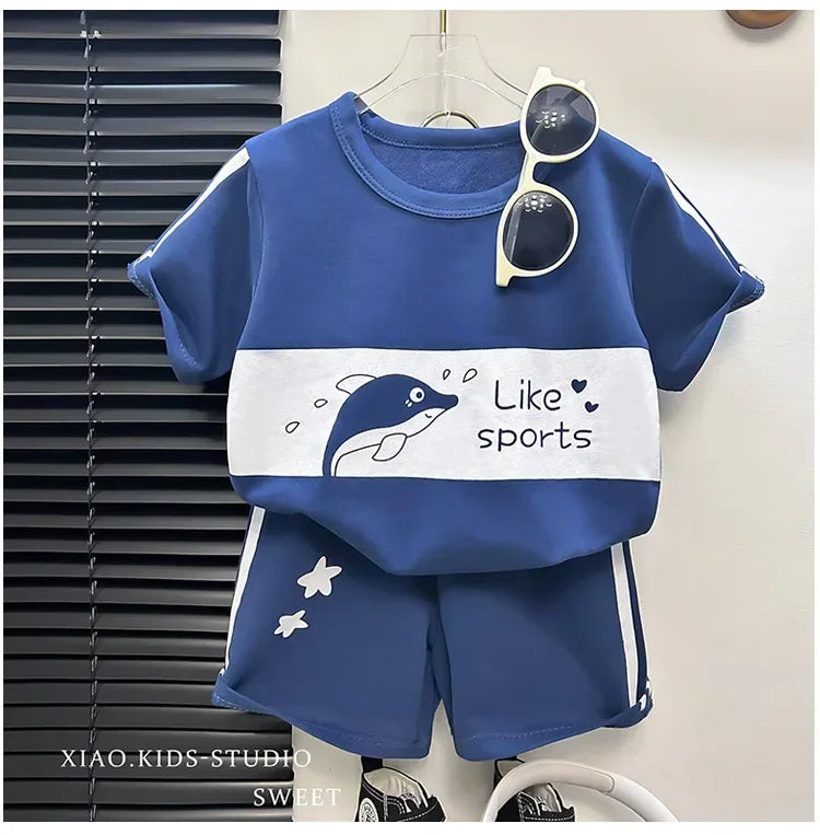 Kids Cotton Summer Set – Short Sleeve Tops & Shorts for Girls & Boys
