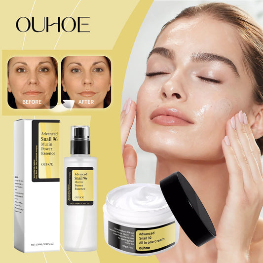 Ouhoe Snail Collagen Face Cream – Repair Essence, Moisturizing, Lifting, Firming, Smoothing & Nourishing Korean Skincare