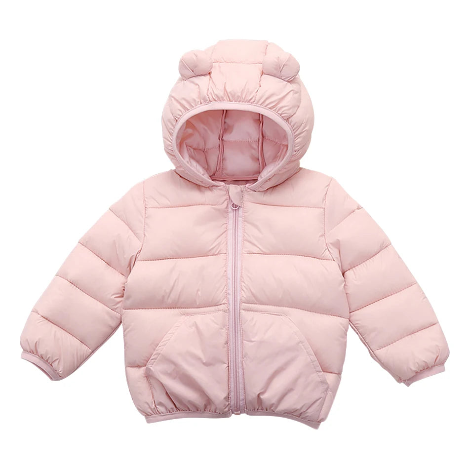 2025 Autumn Winter Kids Hooded Jacket – Warm Zipper Coat Parka for Boys & Girls
