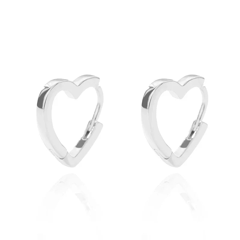 Gold Heart Zircon Hoop Earrings – Waterproof Stainless Steel Jewelry