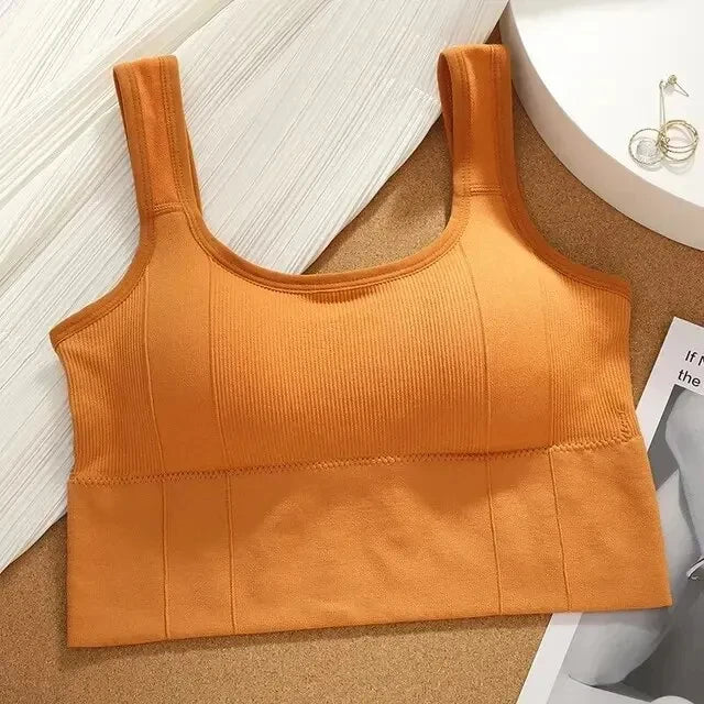 Seamless Push-Up Sports Bra – Breathable Shockproof Gym Top