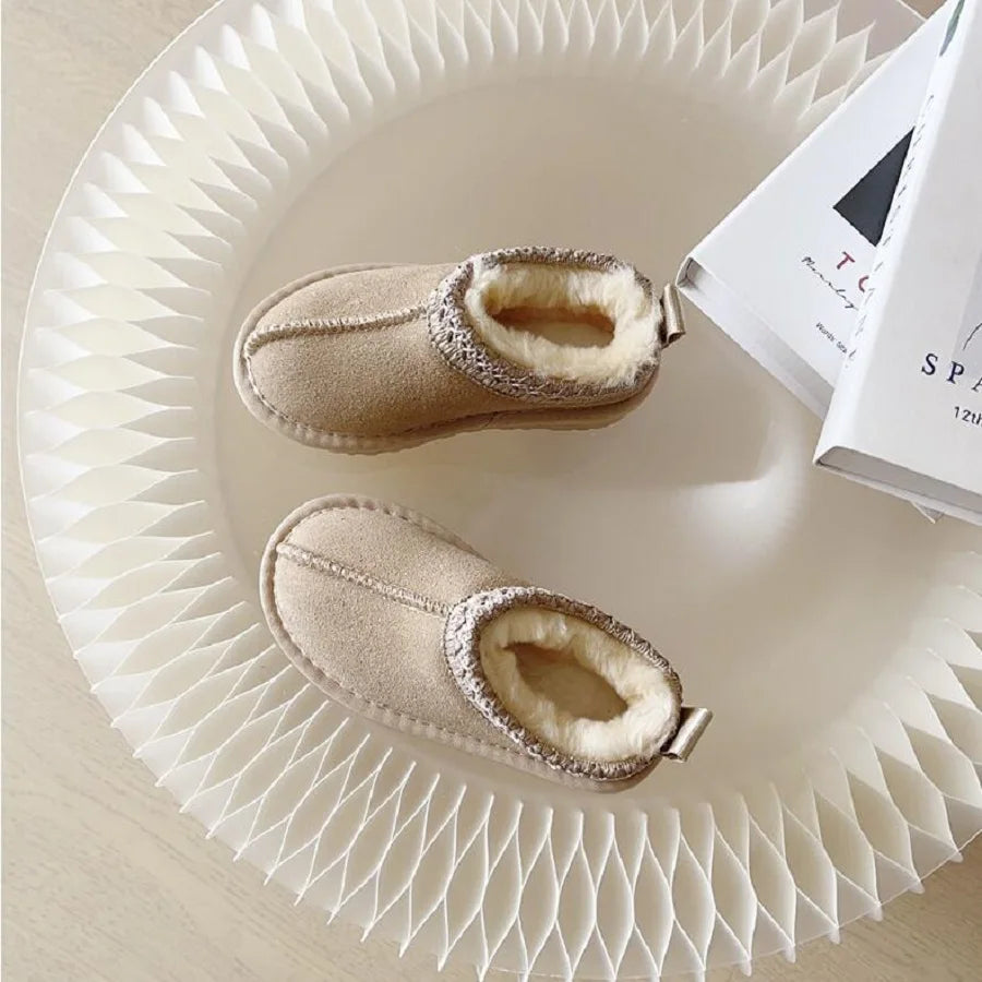 Children Warm Winter Snow Boots Anti-Slip Plush Shoes