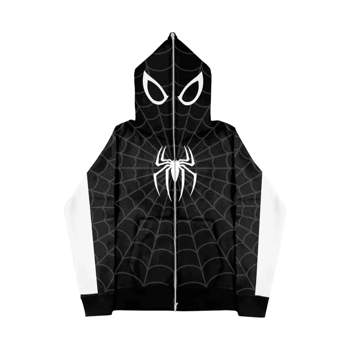 Y2K Red Spider Web Hoodie – Foam Print Harajuku Punk Grunge Zip-Up Sweatshirt for Women.
