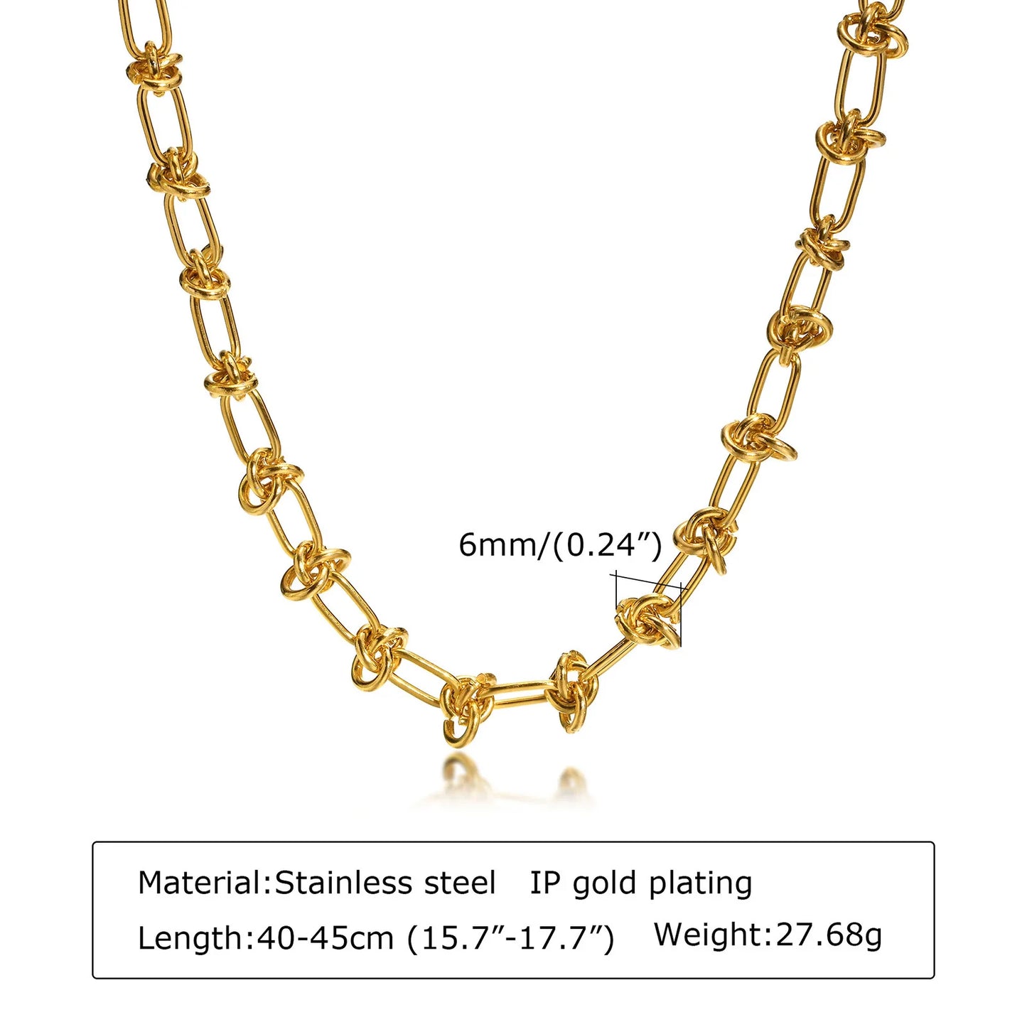 Chunky Gold Link Necklace – Thick Oval Chain Choker for Women