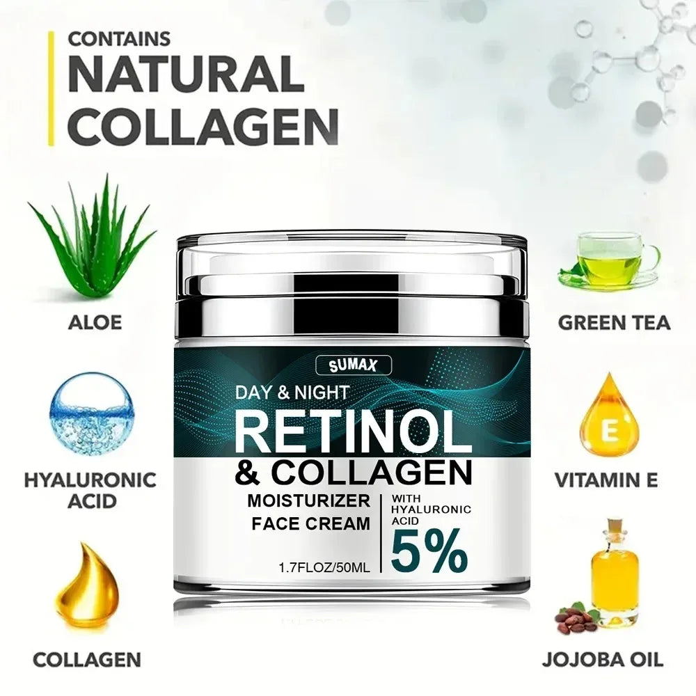 50ML Retinol Face Cream Moisturizing Firming Brightening skincare Collagen Hyaluronic Acid Creams Facial Skin Care Products
