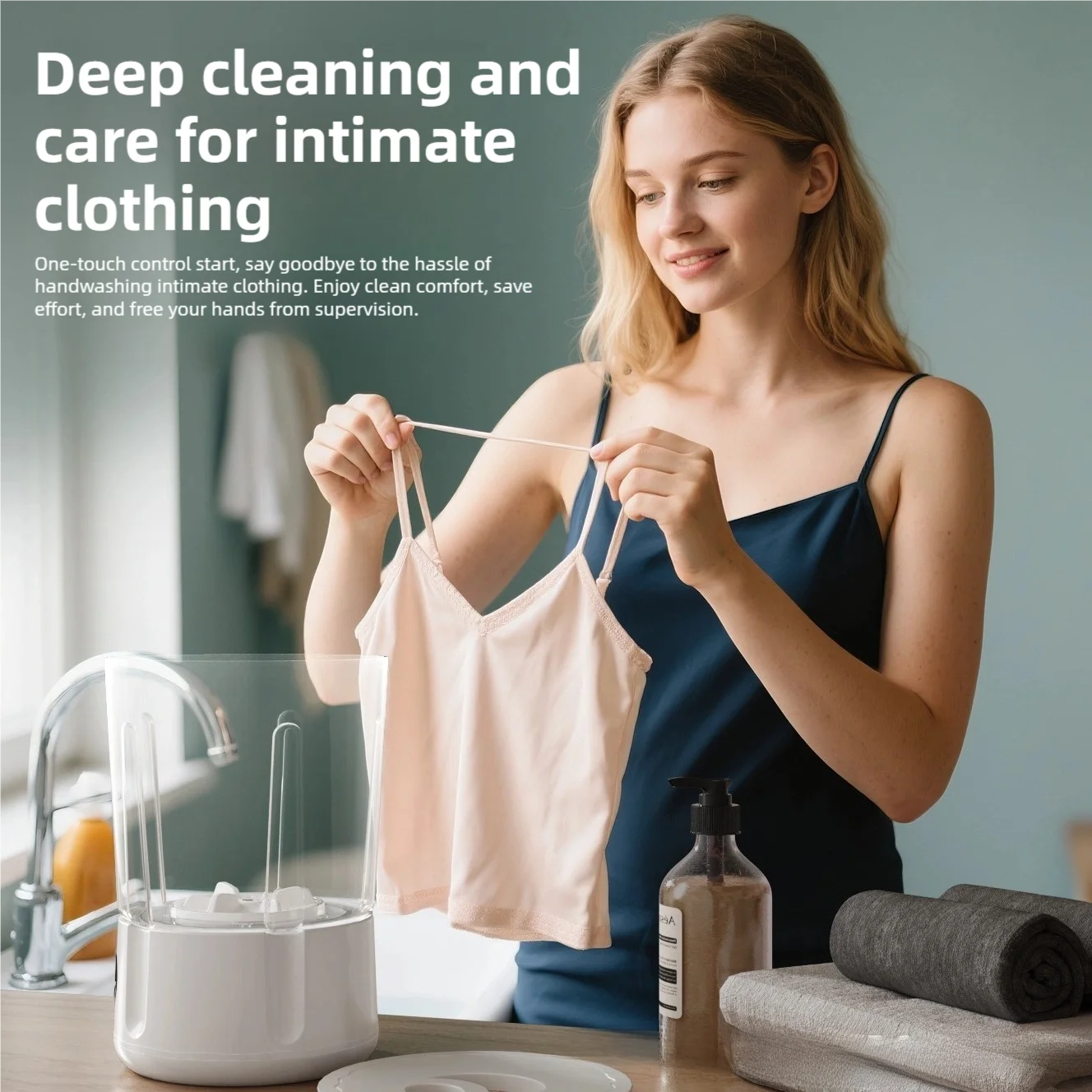 1.5L Portable Mini Washer — Perfect for Socks & Small Clothes Anytime, Anywhere