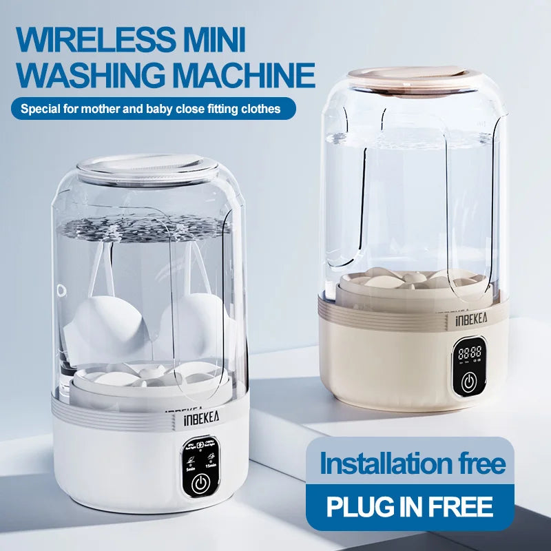 1.5L wireless portable washing machine — perfect for small laundry anytime, anywhere