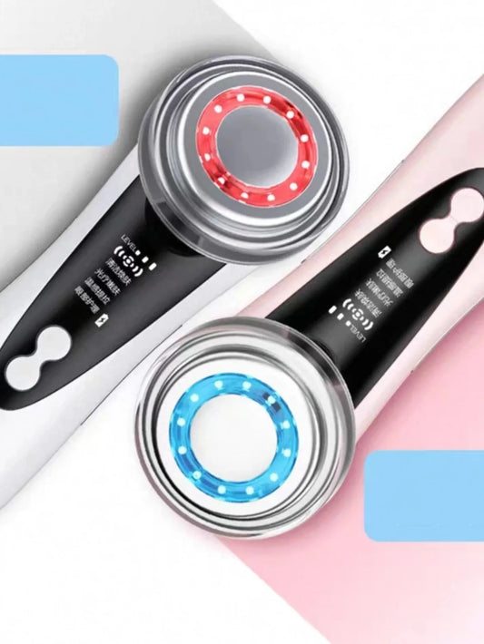5-in-1 Facial Massager – LED Light Therapy, Eye Care & Skin Smoothing | USB Rechargeable Skincare Device