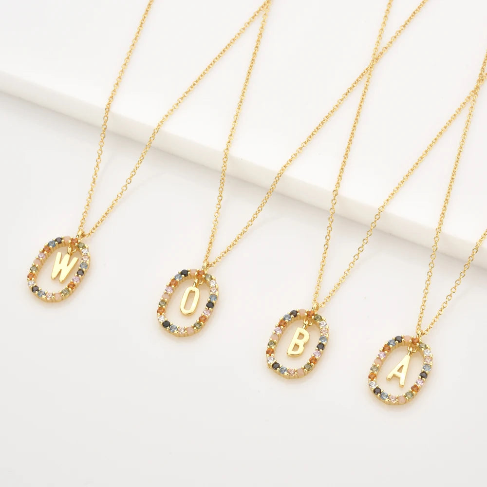 26 English Letter Pendant 925 Sterling Zircon Necklace – Fine Jewelry Choker for Women