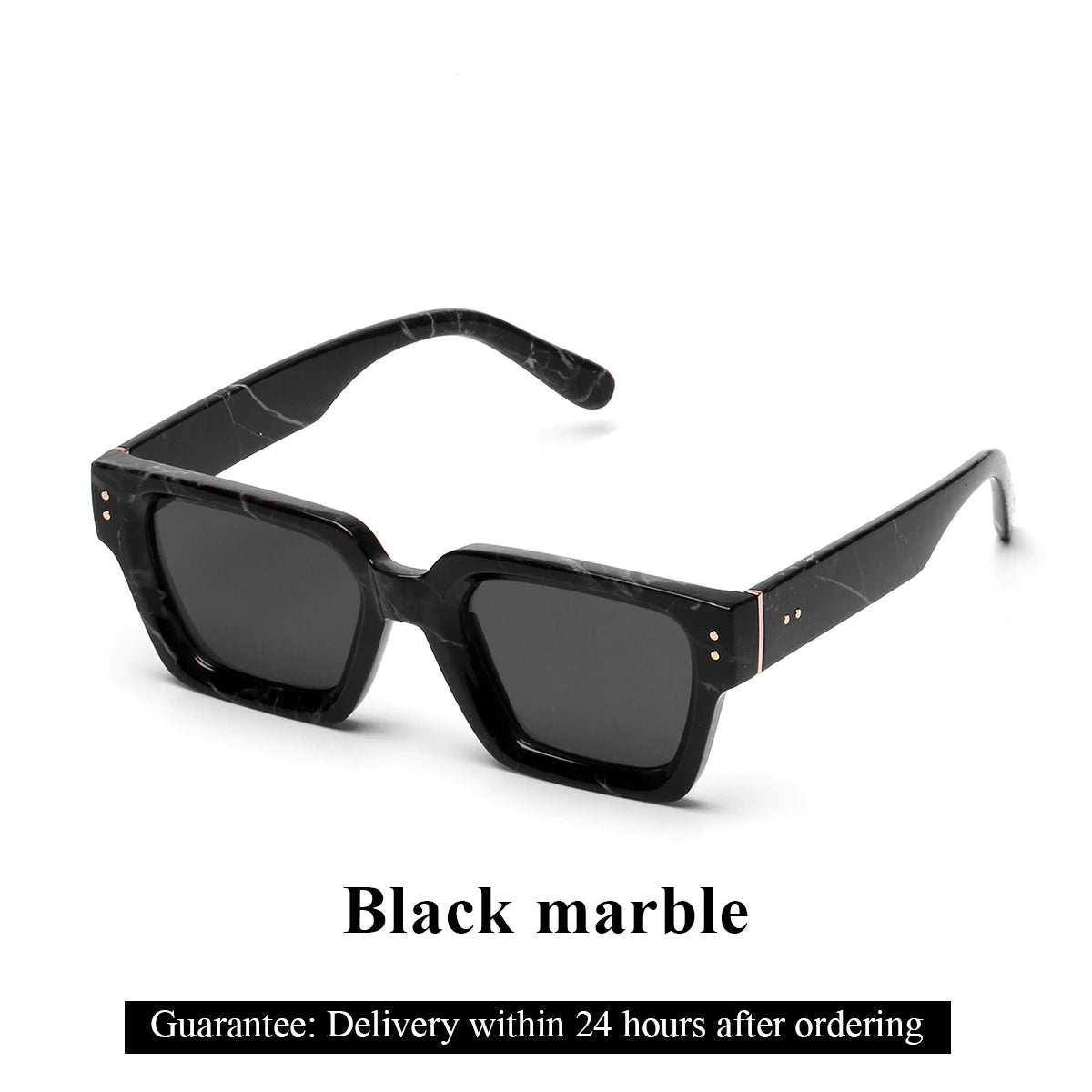Ruiao 2025 Luxury Premium Black Designer Square Sunglasses – Unisex for Men & Women