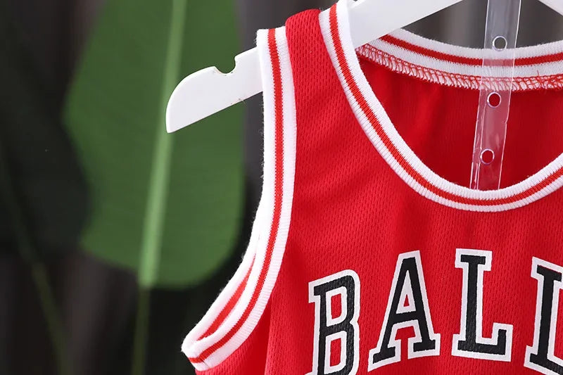 2025 Summer Baby Basketball Outfit – T-Shirt & Shorts Tracksuit for Boys & Girls (Ages 1-6)