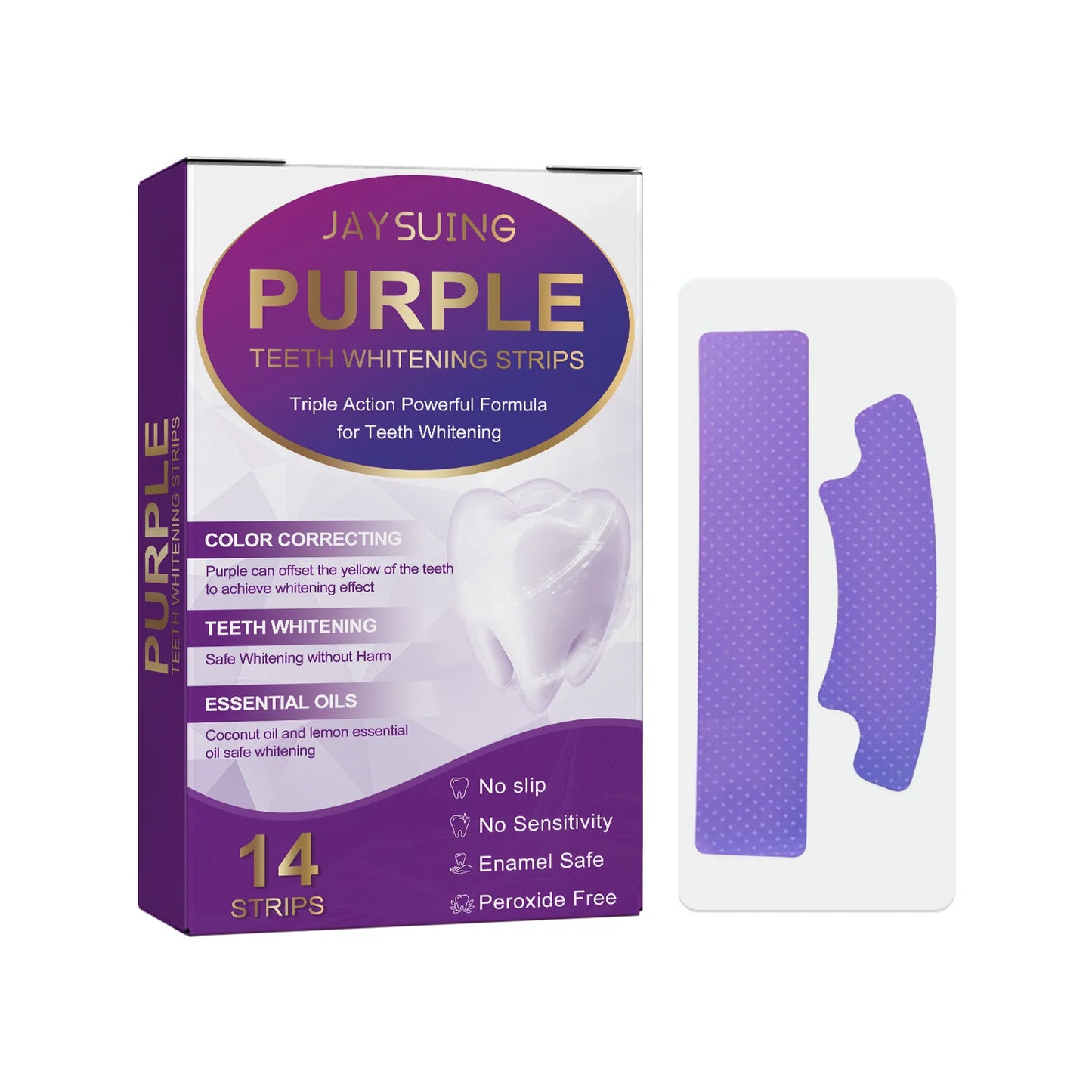 Purple Teeth Whitening Strips – Remove Stains, Fresh Breath & Brighten Smile