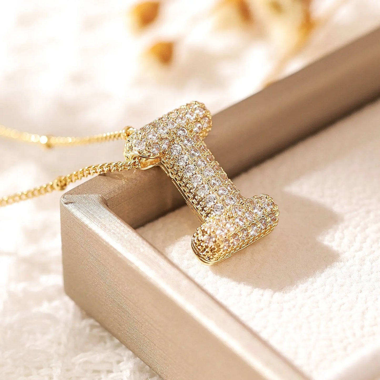 Gold A–Z Letter Necklace – Zircon Pendant Minimalist Chain