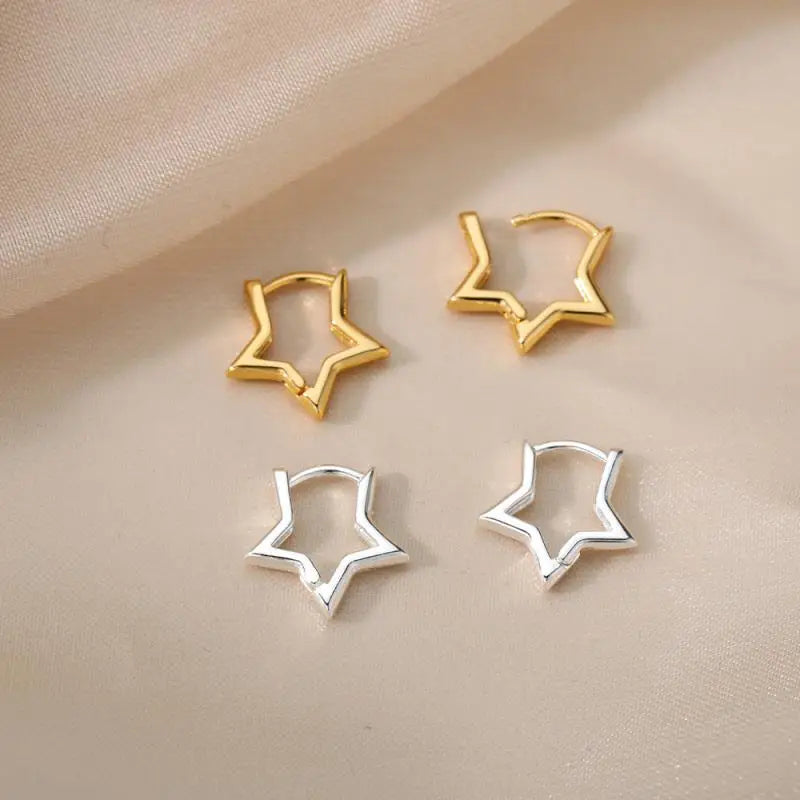 Gold Heart Zircon Hoop Earrings – Waterproof Stainless Steel Jewelry