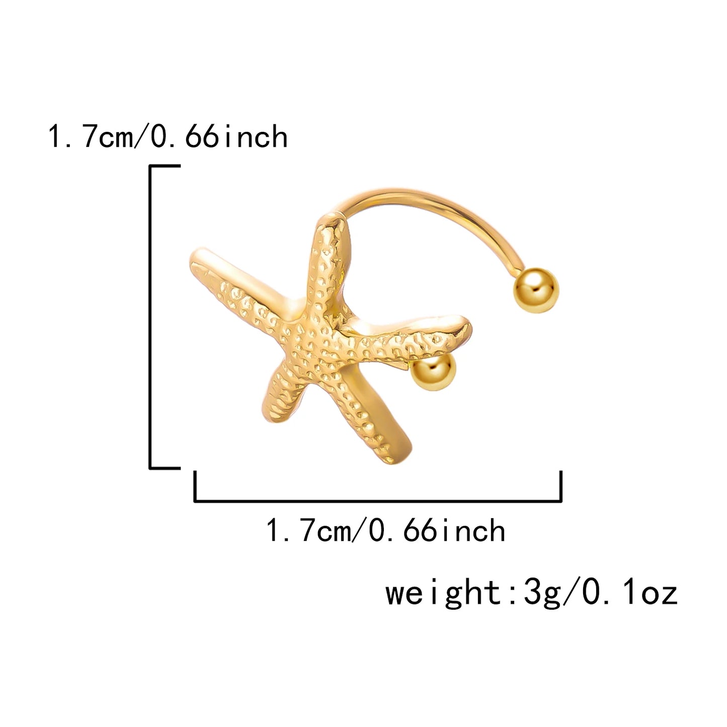Boho Starfish Shell Ear Cuffs – Asymmetrical Beach Party Earrings for Women