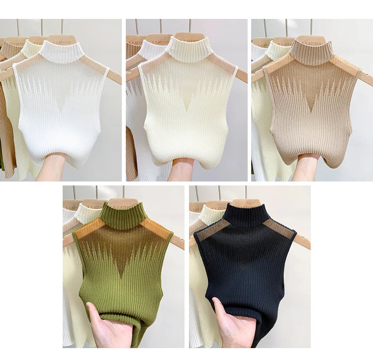 Y2K Mesh Knit Tank Top – Sleeveless Cut-Out Streetwear Style