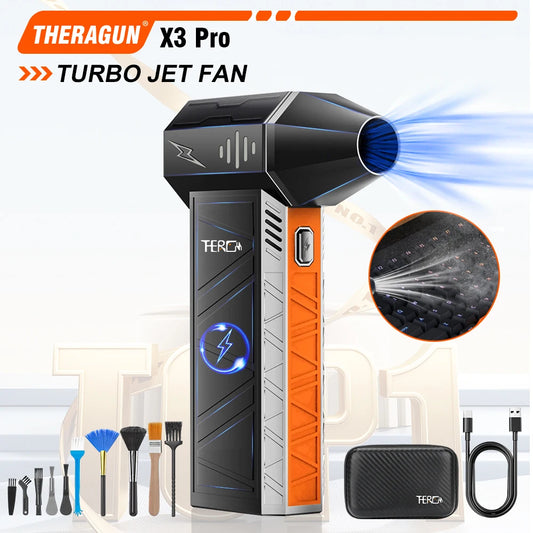 X3Pro Mini Turbo Jet Fan – 150,000RPM Portable Hair Dryer & Electric Compressed Air Duster for Car, PC & Home Cleaning