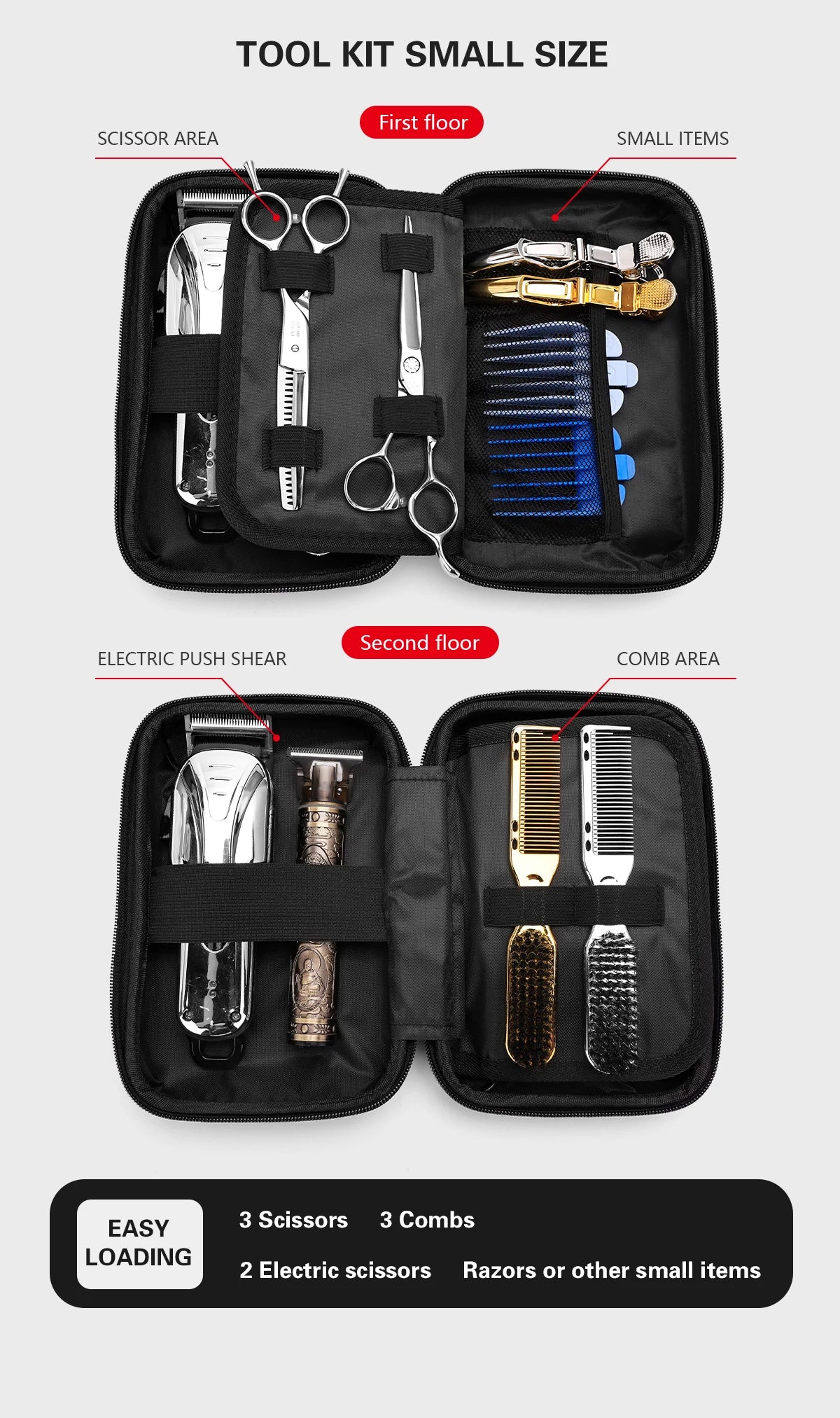 Portable Hair Scissors Case – Waterproof Shockproof Barber Tool Storage Bag