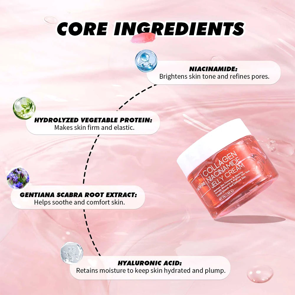Collagen Jelly Cream – Niacinamide & Hydrolyzed Collagen Moisturizer for Revitalized Skin