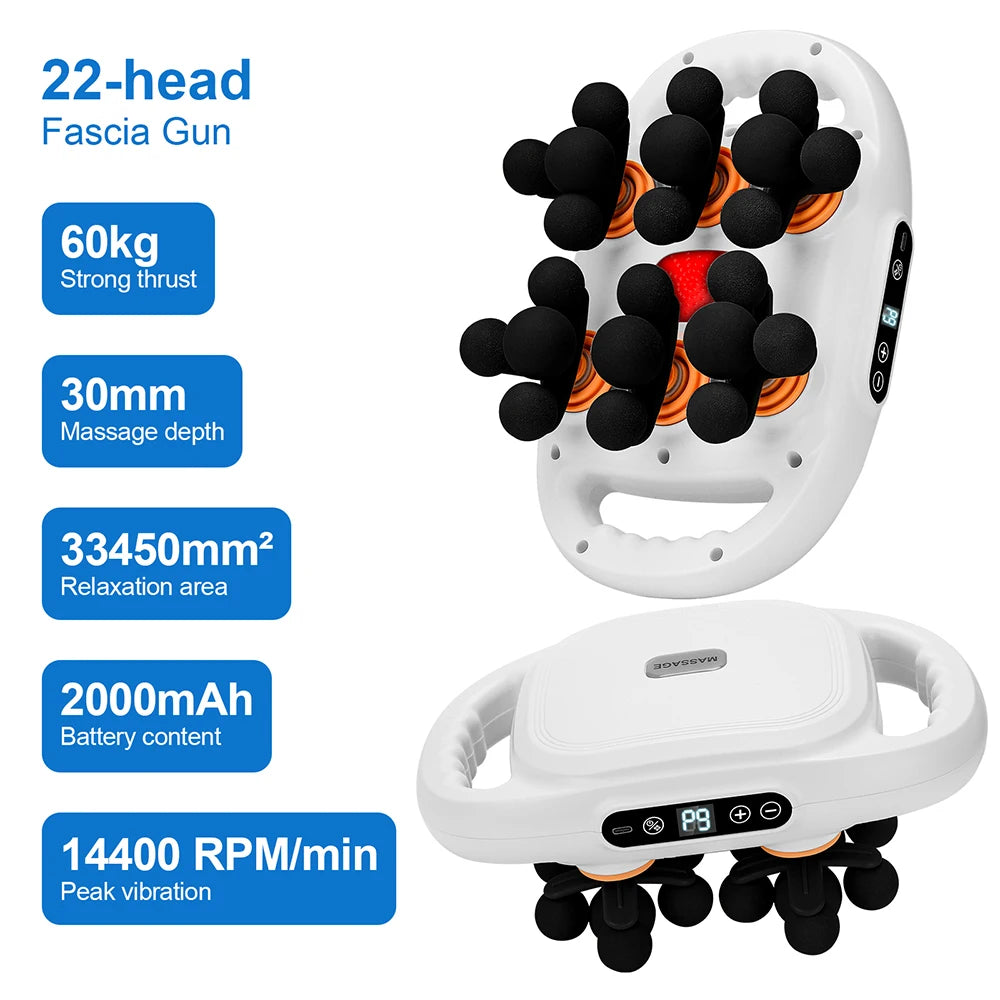 Fascia Gun – 42-Head High-Frequency Vibration Massage Gun | Full Body, Back, Waist, Neck & Shoulder Muscle Massager
