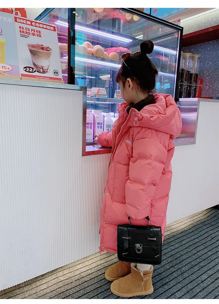 Winter Warm Girls Hooded Puff Jacket – Cotton Lined Zipper Coat, Thick Kids School Outfits 2-14Y