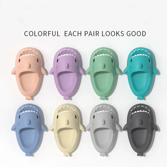"Shark Slippers Women Men – EVA Soft Indoor Bathroom Slides, Summer Couple Sandals, Beach Flip Flops