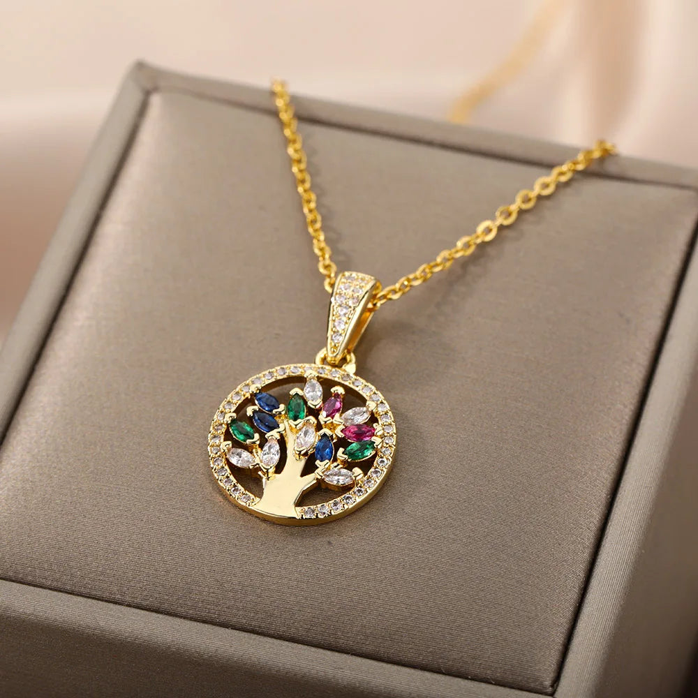 316L Stainless Steel Multilayer Heart Necklace – Gold Goth Clavicle Choker for Women