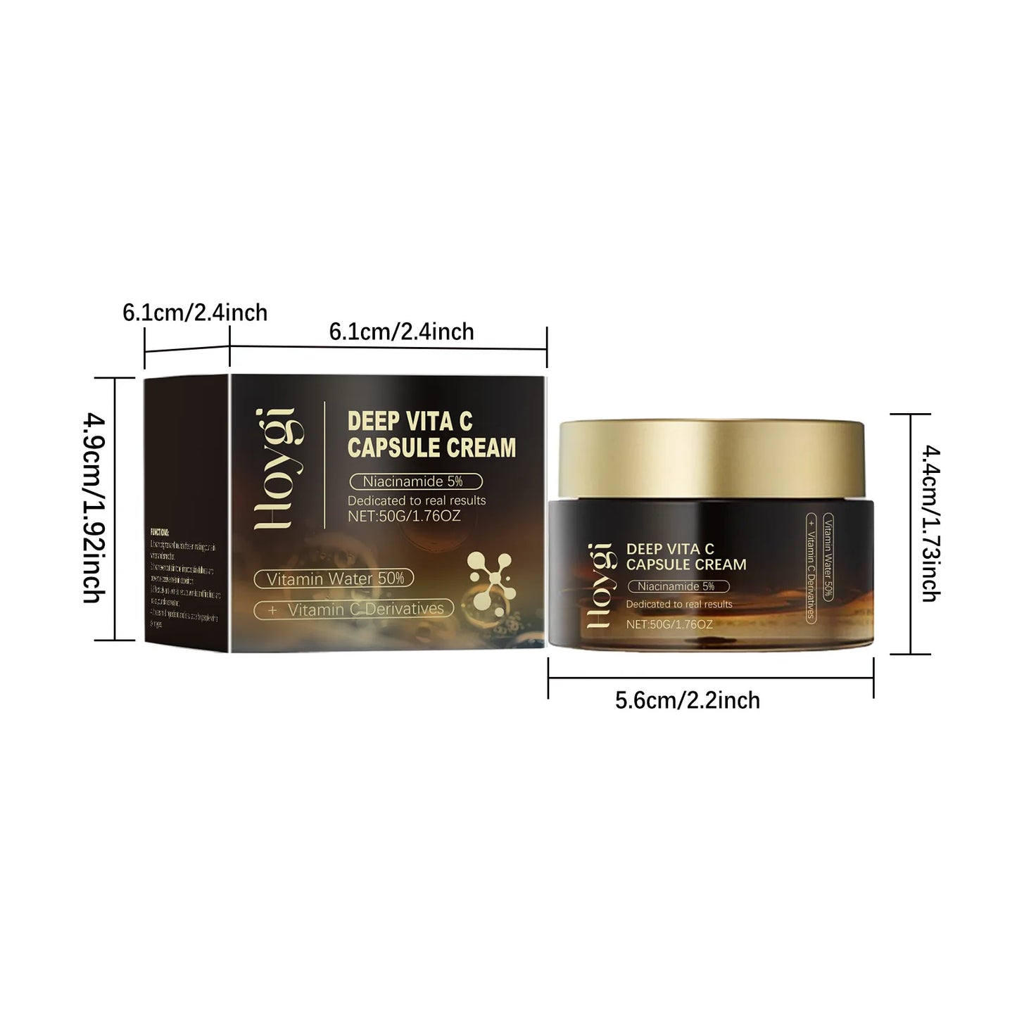 Deep Vita C Capsule Cream – Face Moisturizer Gel with Collagen & Niacinamide | Anti-Wrinkle, Firming, Repairing & Hydrating Skincare