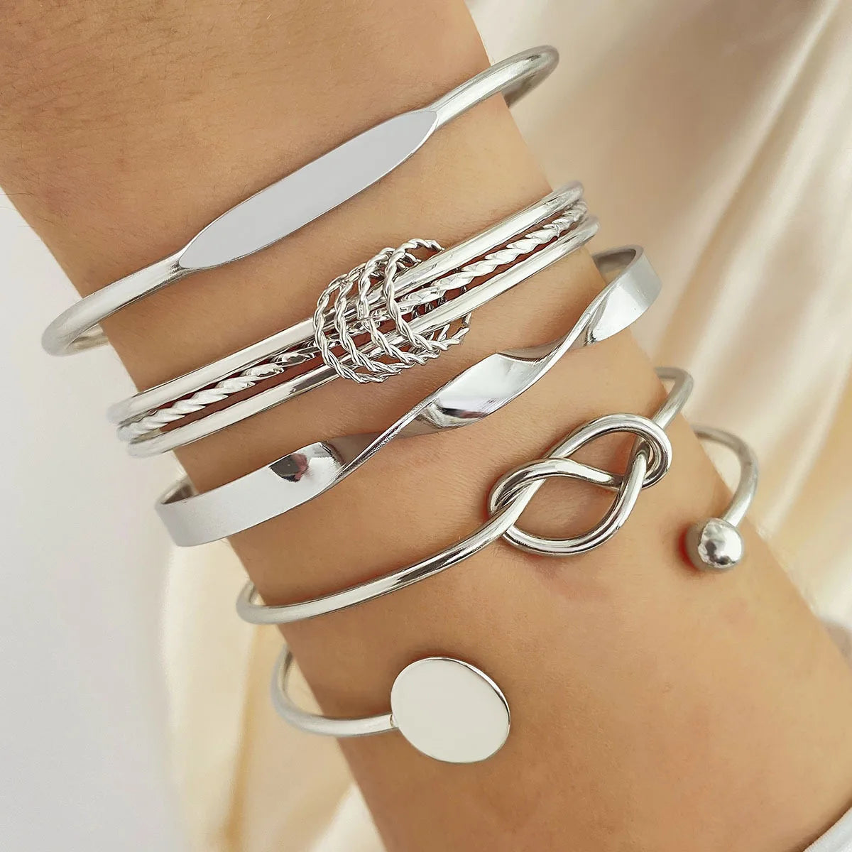 Punk Multilayer Twist Bracelets – Sparkling Adjustable Bangles for Women