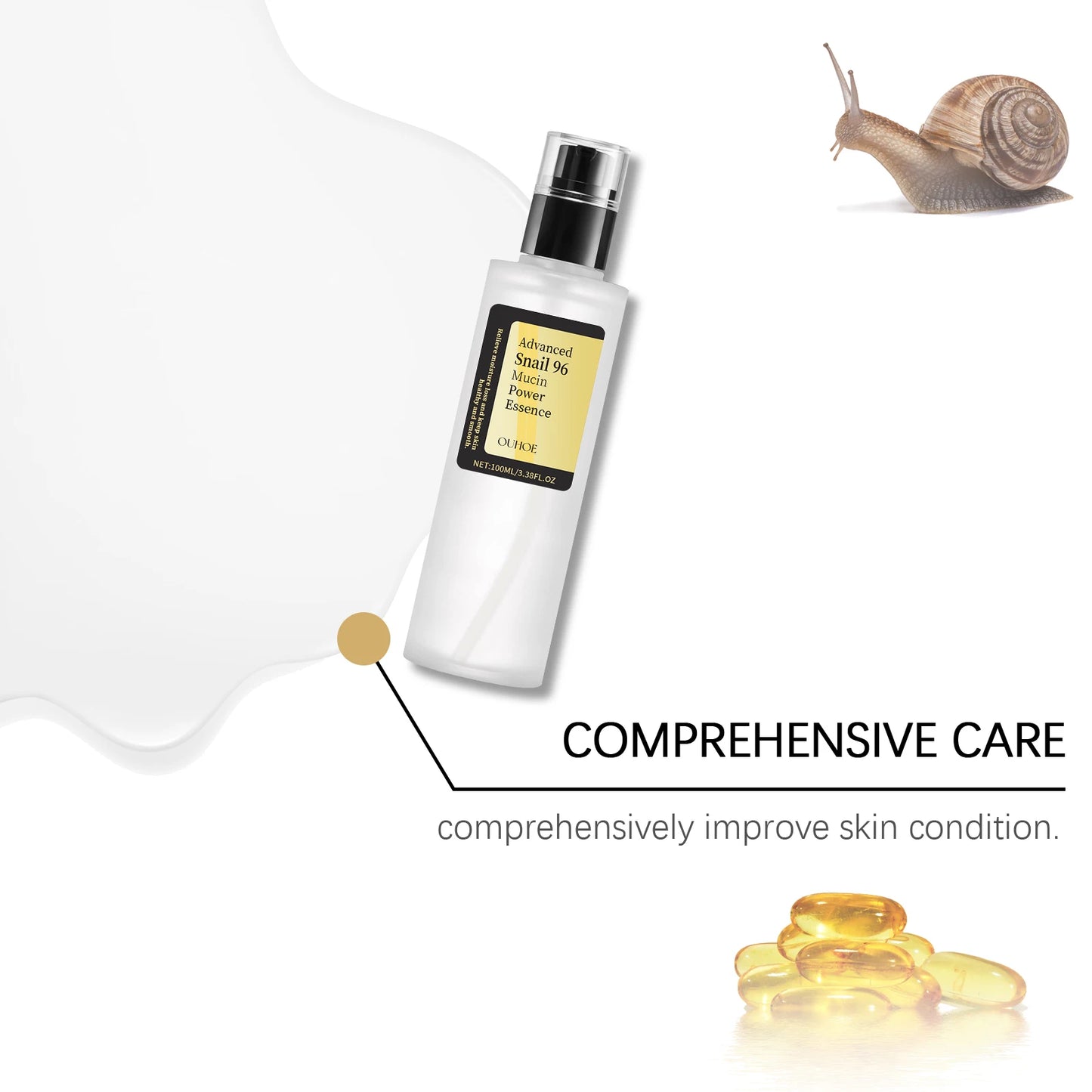 Ouhoe Snail Collagen Face Cream – Repair Essence, Moisturizing, Lifting, Firming, Smoothing & Nourishing Korean Skincare