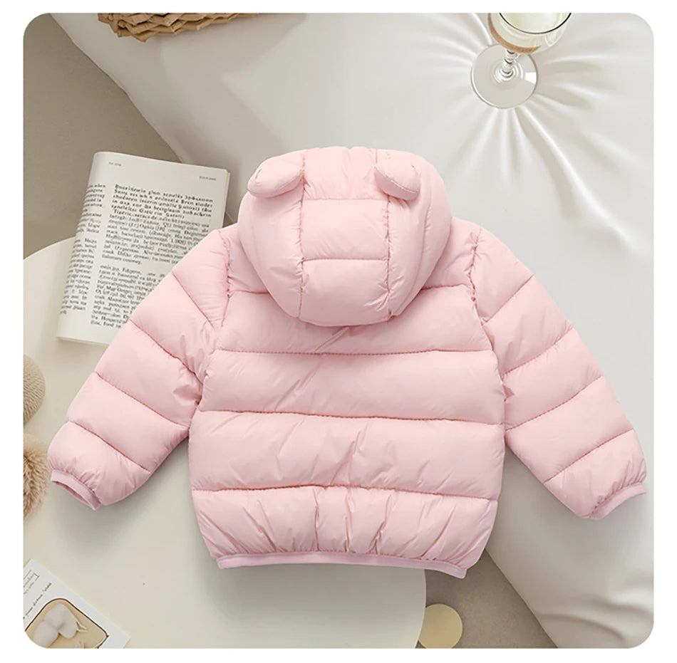 2025 Autumn Winter Kids Hooded Jacket – Warm Zipper Coat Parka for Boys & Girls