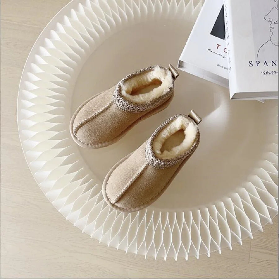 Children Warm Winter Snow Boots Anti-Slip Plush Shoes