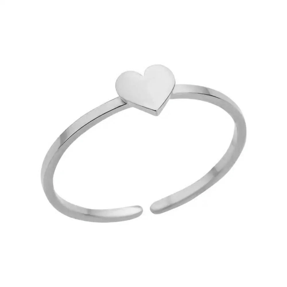 Zircon Little Heart Stainless Steel Ring – Minimalist Dainty Valentine’s Gift for Women