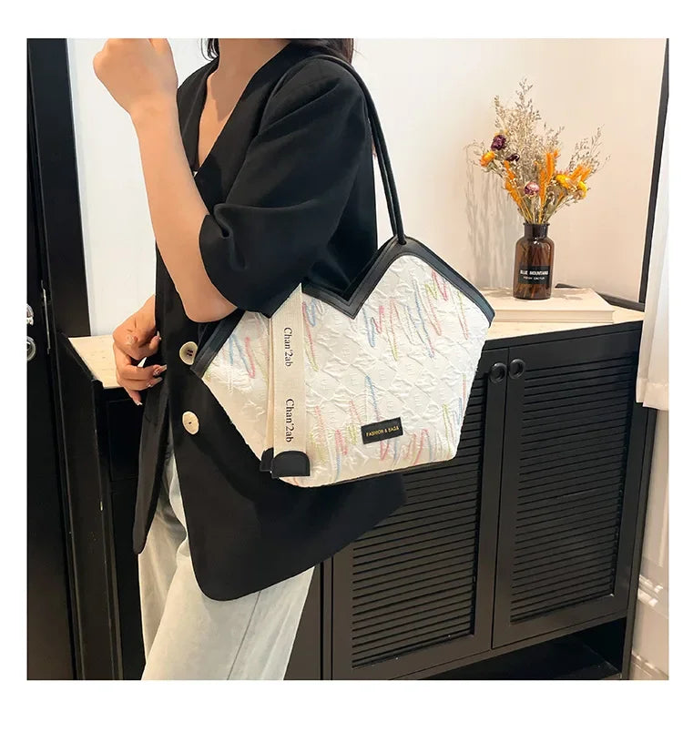 Large Capacity PU Tote – Minimalist Versatile Shoulder Bag for Women