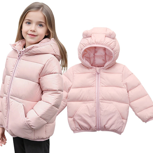 2025 Autumn Winter Kids Hooded Jacket – Warm Zipper Coat Parka for Boys & Girls