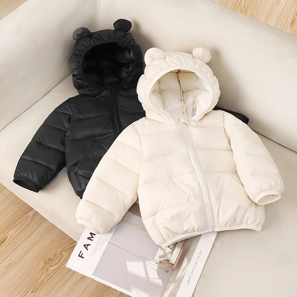 2025 Autumn Winter Kids Hooded Jacket – Warm Zipper Coat Parka for Boys & Girls