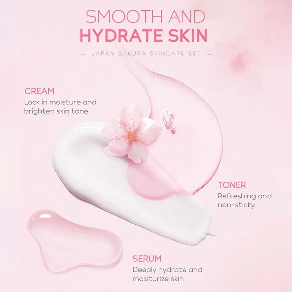 Sakura Skincare Gift Set – Cream, Toner, Serum & More (3/5pcs)